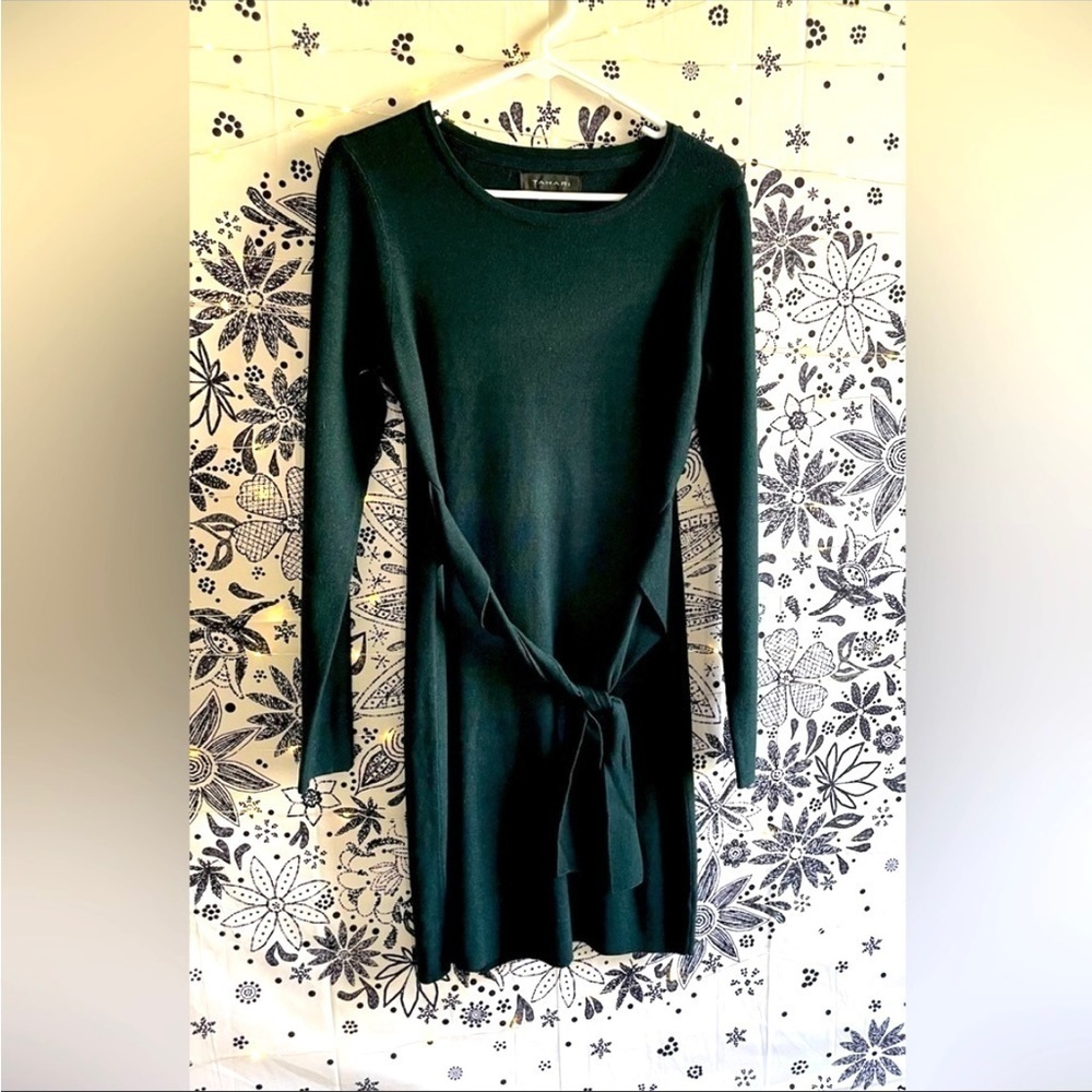 Tahari green sweater dress